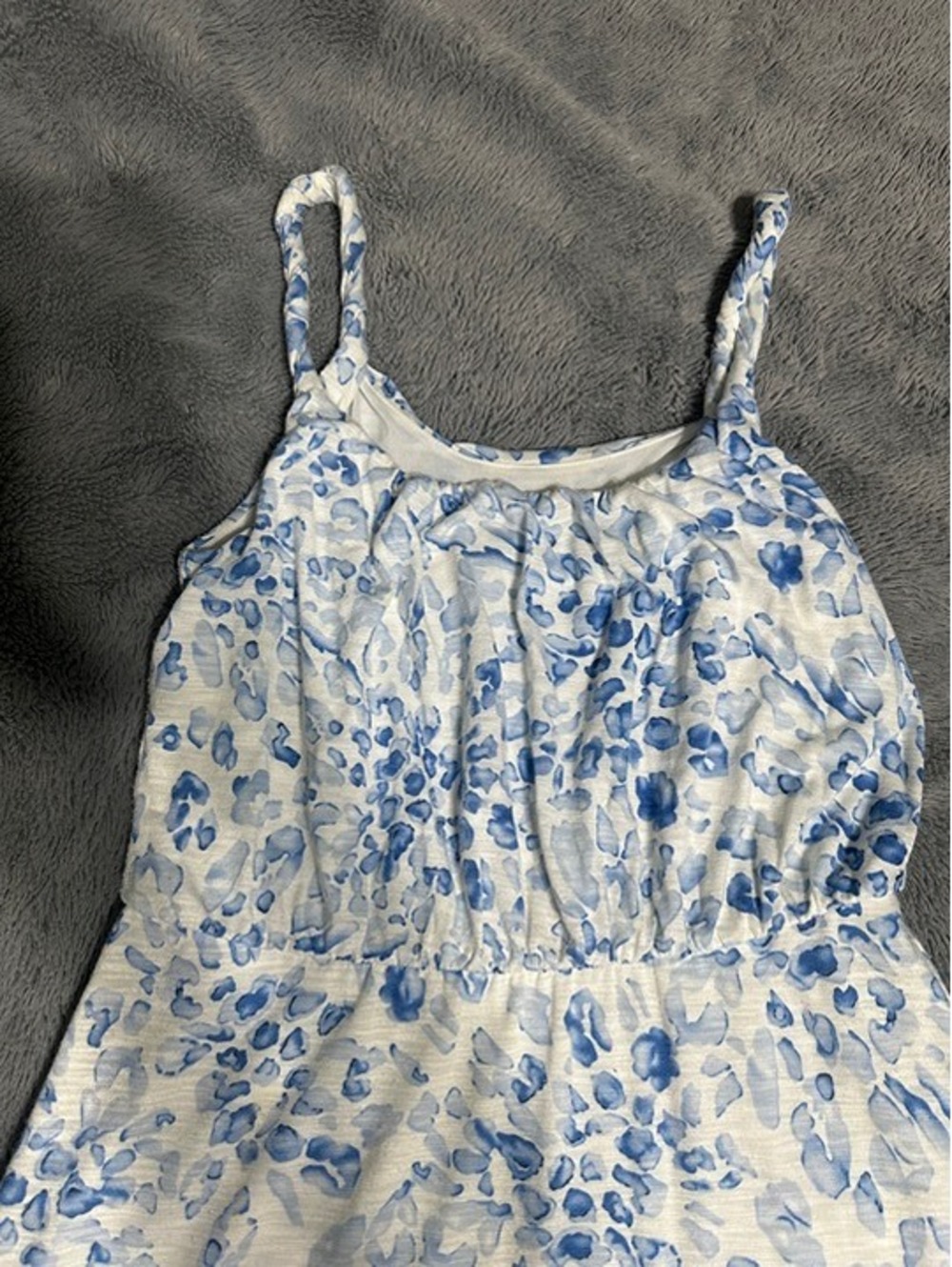 LOFT Blue White Floral Fit & Flare Sundress Size XS Spaghetti Strap